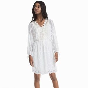 WHMB Embroidered Lace-Up Dress